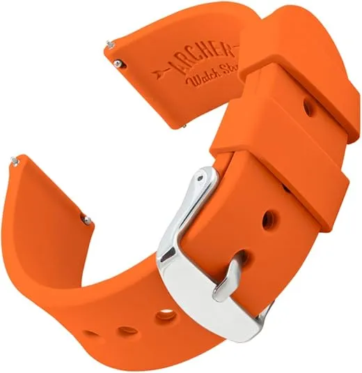 Archer Watch Straps - Silicone Quick Release Soft Rubber Replacement Watch Bands - Multiple Colors