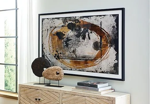 Signature Design by Ashley Clefting Contemporary Framed Wall Art, 63x37, Black & Dark Brown
