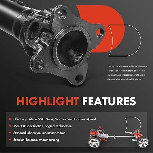 A-Premium 36.25'' Front Drive Shaft Prop Shaft Driveshaft Assembly [AWD] Compatible with Infiniti 2008-2010 EX35 M45, 2003-2012 FX35, 03-08 FX45, 04-08 G35, 06-10 M35, Replace#37200CL70A 37200CG100