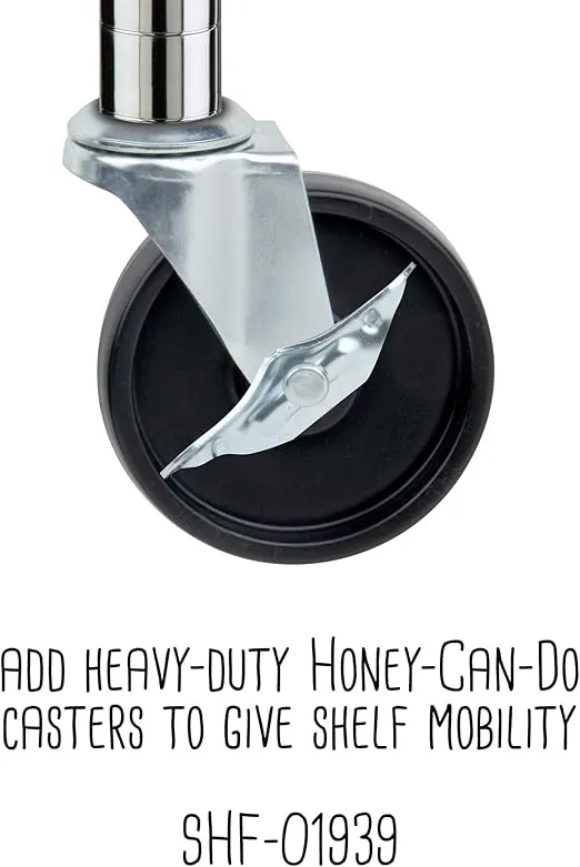 Honey-Can-Do SHF-01441 Adjustable Storage Shelving Unit, 800-Pounds Per Shelf, Chrome, 5-Tier, 42Lx18Wx72H