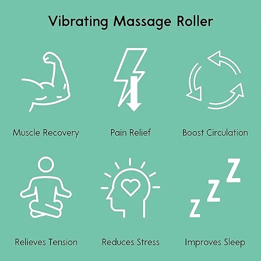 π©πΆπ―πΆπ - Vibrating Massager for Plantar Fasciitis, Pain Relief and Sciatica, Foot and Body Portable Massage Roller, Deep Tissue Pain Relief from Feet to Neck, Electric, 3 Vibration Levels (Blue)