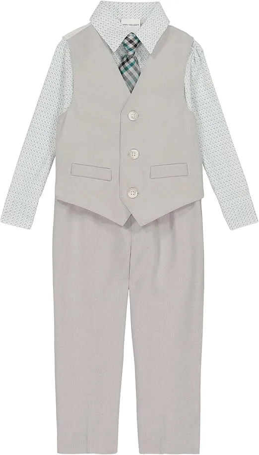 Van Heusen Baby Boys' 4-Piece Formal Set, Vest, Pants, Collared Dress Shirt, and Tie