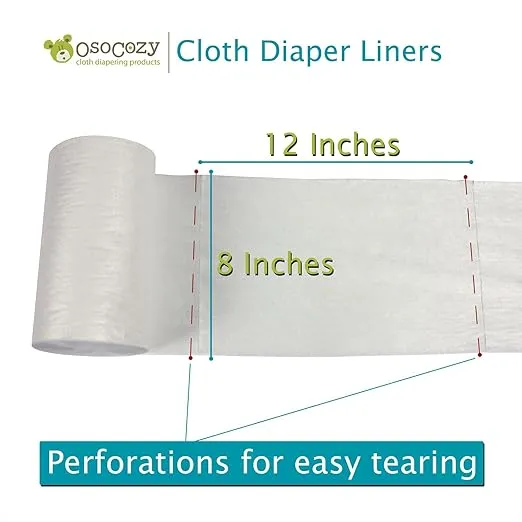 OsoCozy Flushable Diaper Liners - Make Cloth Diapering Convenient with Easy, Quick, Cloth Diaper Liners - Super Soft and Gentle on Baby’s Skin