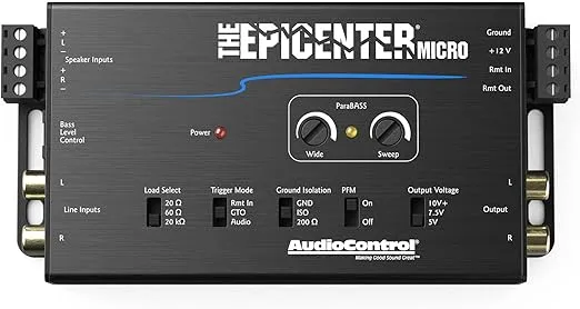 AudioControl The EPICENTER Micro Bass Restoration Processor & Line Output Converter, Car Audio Compact Bass Booster w/ACR-4 Remote Control