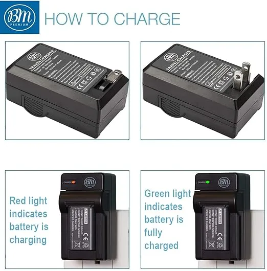 BM Premium 2 NP-BX1 Batteries and Charger for Sony CyberShot ZV-1 II, DSC-RX100, RX100 II, RX100 III, RX100 IV, RX100 V, RX100 VI, RX100 VII, DSC-RX1R, RX1R II, HX50V HX60V, HX80V, HX90V, WX350 Camera