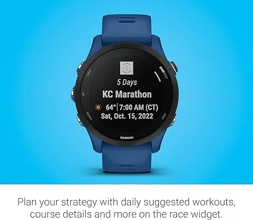 Garmin Forerunner® 255, GPS Running Smartwatch, Advanced Insights, Long-Lasting Battery, Tidal Blue