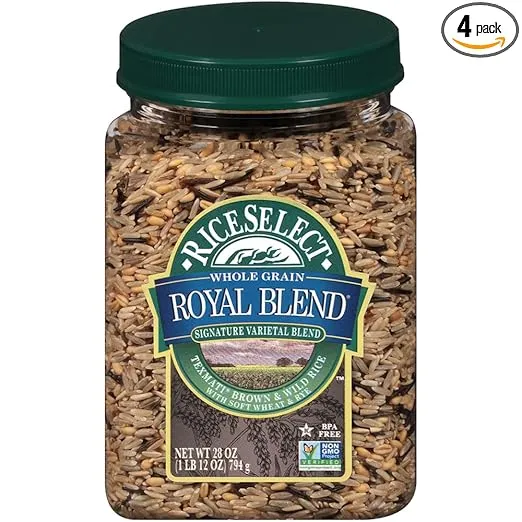 RiceSelect Whole Grain Royal Blend with Wild Rice, Brown, 28 Oz, 4 Count