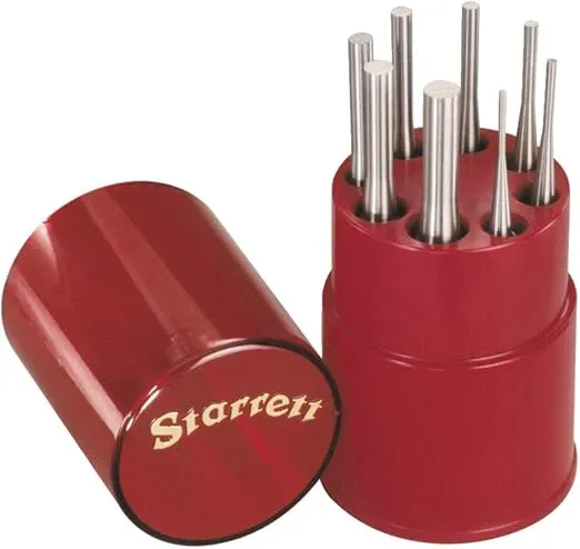 Drive Pin Punch Set, S565WB, 8 Pieces - 1/16", 3/32", 1/8", 5/32", 3/16", 7/32", 1/4", 5/16" Diameters and 4 Inch Length, Made of Hardened Steel Metal, Comes in Plastic Storage Case (1-Pack)