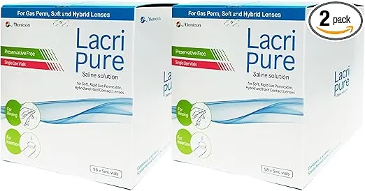 Menicon LacriPure Rinsing & Insertion Saline 98 Vials (Pack of 2)