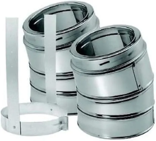 DuraVent Dura-Vent Duratech Stainless 15 Deg Elbow Kit, Stainless Steel