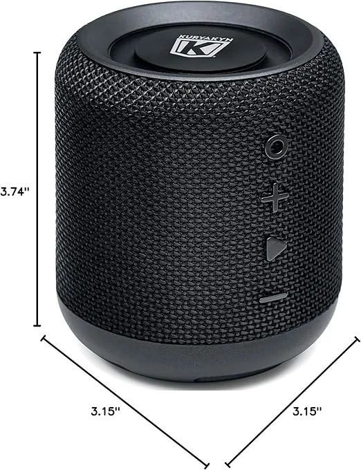 Kuryakyn 1952 Sidekix Plus Portable Waterproof Dual Bluetooth Speaker with 150 Ft Range, Passive Radiator Bass Enhancer and FM Radio