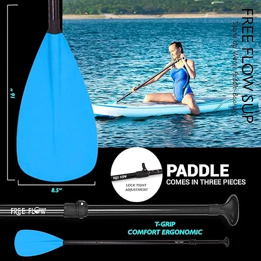 SereneLife Stand up Paddle Board Inflatable - Non-Slip SUP Paddle Board Paddle, Pump, Leash, and Accessories - Fun Water inflatable paddle board for Adults and Youth