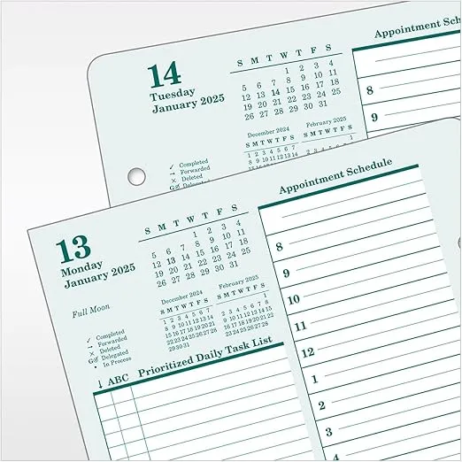 FranklinCovey - Original One Page Per Day Ring-Bound Planner (Classic, Jan 2025 - Dec 2025)