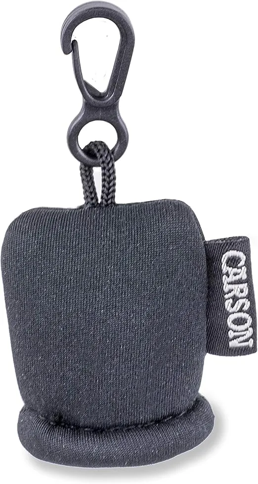 Carson Stuff-It Microfiber Lens Cloth Cleaning System For Eyeglasses, Smartphones, Tablets, Optics, Lenses, Cameras and More - Black (SN-40BKAM)