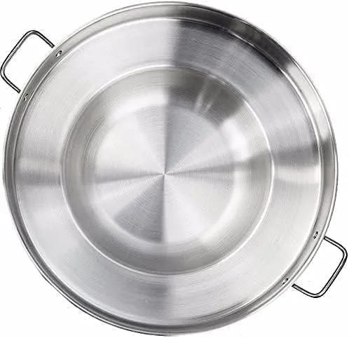 Large Mexican Style Wok Comal Cazo Griddle Fryer Chicharron Deep Fry Pan Stainless Steel For Carnitas Panza Abajo 16" Paella Belly Down
