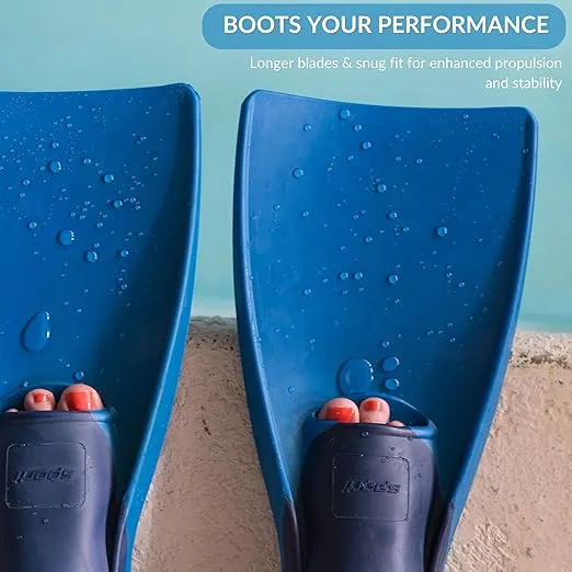 Sporti Adult-Kid Swim Fins for Pool Lap Swimming - Long Floating Fins for Swimming & Snorkeling - Swim Flippers for Training