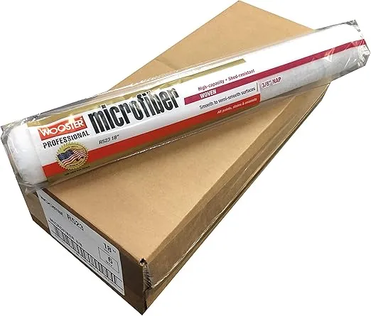Wooster Brush R523 18 inch Microfiber 3/8 inch Nap Paint Roller Cover - Pack of 6