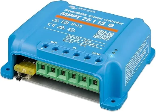 Victron Energy SmartSolar MPPT Solar Charge Controller (Bluetooth) - Charge Controllers for Solar Panels - 75V, 15 amp, 12/24-Volt