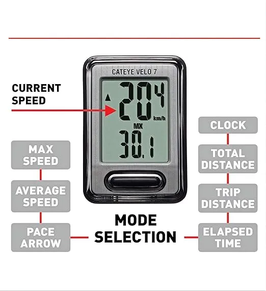 CATEYE Velo 7 Wired Bike Computer