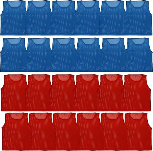LITEMESH Pinnies (Set of 12/24 Practice Vests) Youth Pinnies, Pennies for Sports Youth, and Scrimmage Vests
