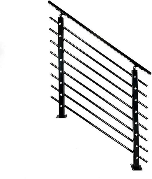 Modern Horizontal Adjustable Railing Banister System, for Staircases, Balconies, and Decks, Complete Guard Railing Kit (3 Foot L Banister)