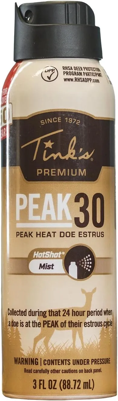 TINK'S Peak30 Premium Doe estrus Spray Mist Deer Attractant for Hunting (3 Oz) – Superior & Longlisting Peak Heat Doe estrus Hunting Scents – Hunting Lure/Attractant – Advanced Deer Hunting Lure