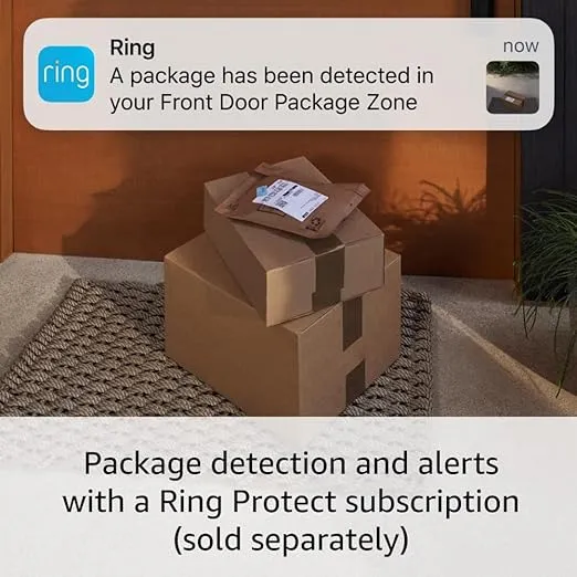 Ring Battery Doorbell Pro (newest model), Two-Way Talk with Audio+, 3D Motion Detection, and 1536p HD+ Head-to-Toe Video