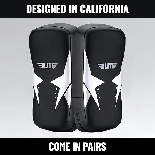 Elite Sports Muay Thai Kickboxing Curved Training Pads (2 PCS) for Kickboxing,MMA,Taekwondo,Karate. Ideal for Punches,Knees, and Kicks in Martial Arts Training