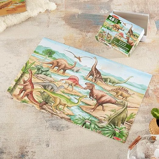 Melissa & Doug Dinosaurs Floor Puzzle - 48 Pieces (2 Feet x 3 Feet Assembled) - FSC Certified