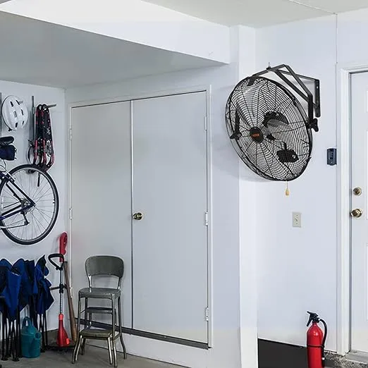 VEVOR 18 Inch Wall Mount Fan, 3-speed IP44 Waterproof Wall Fan, Max. 4150 CFM Wall Mounted Fan for Outdoor, Commercial, Residential, Greenhouse, Workshop, Patio, Black, ETL Listed