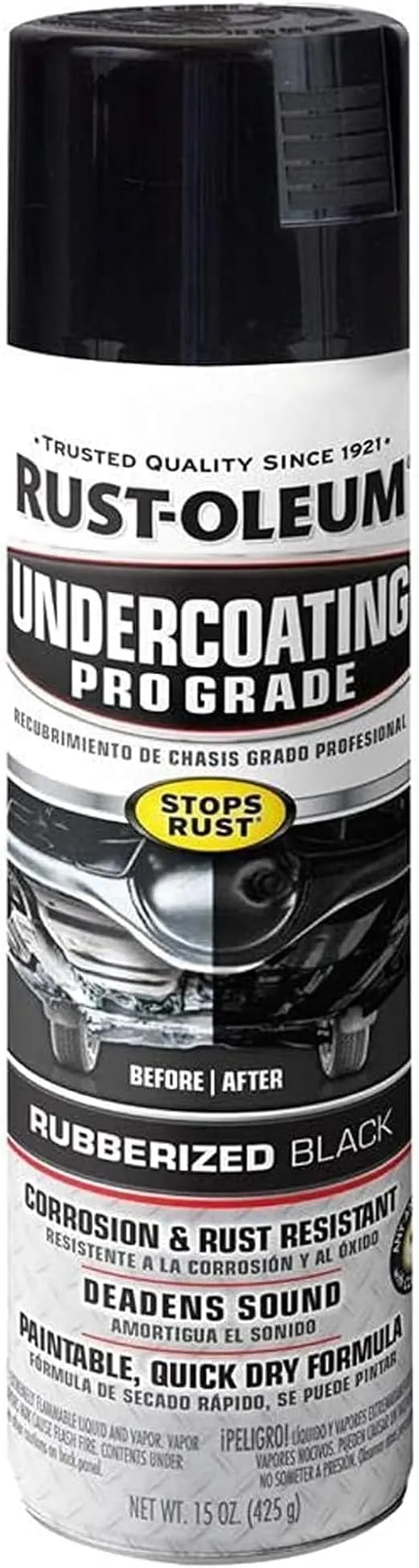 Rust-Oleum 248656 Professional Grade Rubberized Undercoating Spray, 15 oz, Black