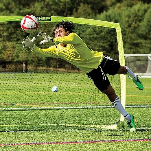 Franklin Sports Blackhawk Backyard Soccer Goal - Portable Pop Up Soccer Nets - Youth + Adult Folding Indoor + Outdoor Goals - Multiple Sizes + Colors - Perfect for Games + Practice