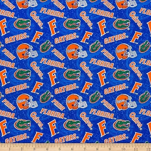 NCAA Florida Gators 1178 Tone on Tone Orange/Green/Blue/White, Fabric by the Yard