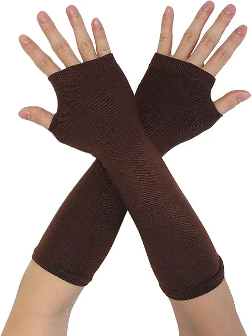 Allegra K Women's Arm Warmers Winter Knitted Elbow Long Cosplay Costume Fingerless Gloves