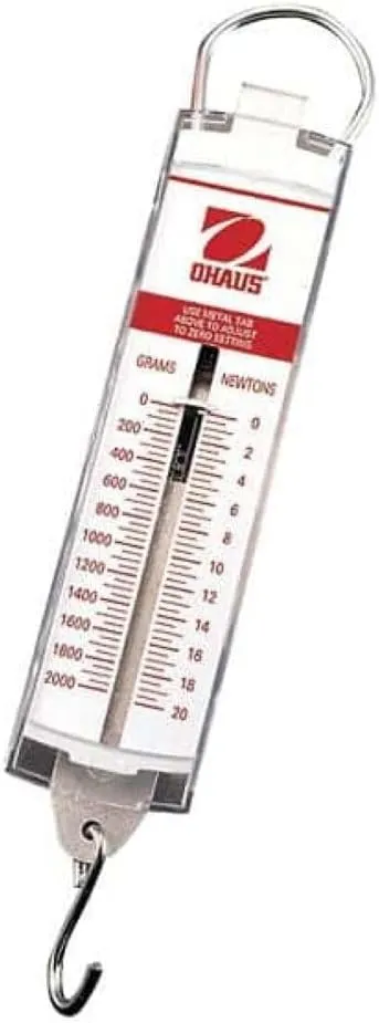 Ohaus 8008-PN Pull-Type Hanging Spring Scales, 11.25Lb. x .25Lb, 50N x 1N