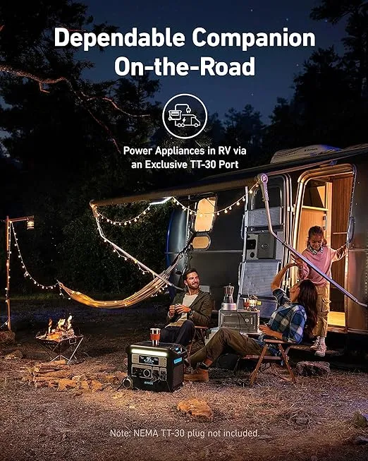 Anker SOLIX F2000 Portable Power Station, Powerhouse 767 and 760 Expansion Battery, with 200W Solar Panel, 4096Wh LiFePO4 Battery with 4 AC Outlets Up to 2400W for Home, Outdoor Camping, RV