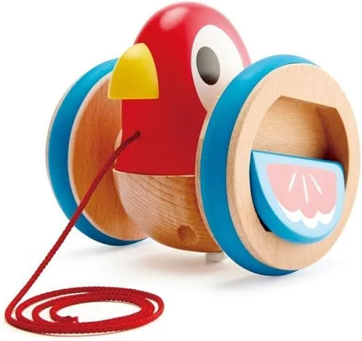 Hape Baby Bird Pull-Along | Wooden Wobbling & Flapping Pull Toddler Toy, Bright Colors