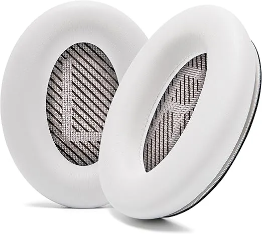 WC PadZ QC45 - Earpads for Bose QuietComfort 45 / QuietComfort Se/QuietComfort Wireless, Made by Wicked Cushions | Extra Thick Cushion | Premium Durable Stitching | White Smoke