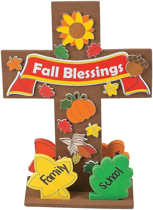 Fall Blessing Stand Up Foam Cross Craft Kit - Crafts for Kids and Fun Home Activities