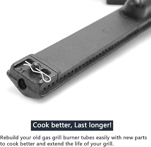 Hongso Grill Parts Heat Plates and Burners Replacement for Jenn Air 720-0061, 720-0062, Nexgrill 720-0101, 720-0138 Gas Grill Models - 4 Pk (CBF301, SPA231)