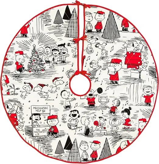 Hallmark Peanuts 40" Christmas Tree Skirt, Fabric