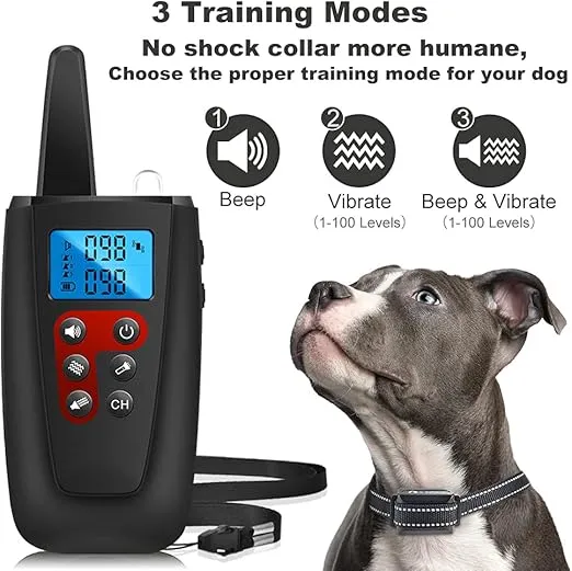 Paipaitek No Shock Dog Training Collar, 3300ft Range Vibrating Dog Collar, IPX7 Waterproof Dog Training Collar with Remote, only Sound and Vibration Collar for Training Dogs