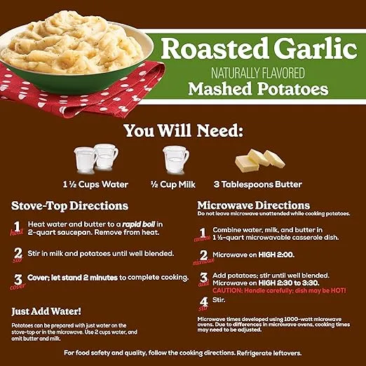 Betty Crocker Roasted Garlic Mashed Potatoes, 4 oz. (Pack of 8)