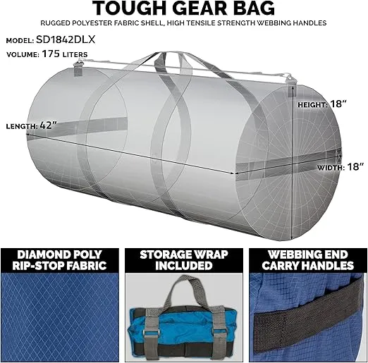 North Star Sports Diamond Ripstop Standard Tough Duffle Gear Bag - 6 Sizes - 6 Colors, Heavy Duty Construction, Travel, Storage, Sports, Camping, Northstar Duffel Bags