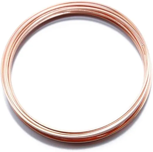 Solid Bare Copper Wire Square, Bright, Dead Soft, 50 Feet, 18 Gauge (Choose 14 to 22 ga.)