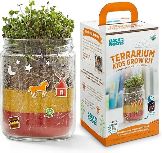 Back to the Roots STEM Certified Kids Terrarium Grow Kit - Easy-to-Use DIY Set for All Ages Small