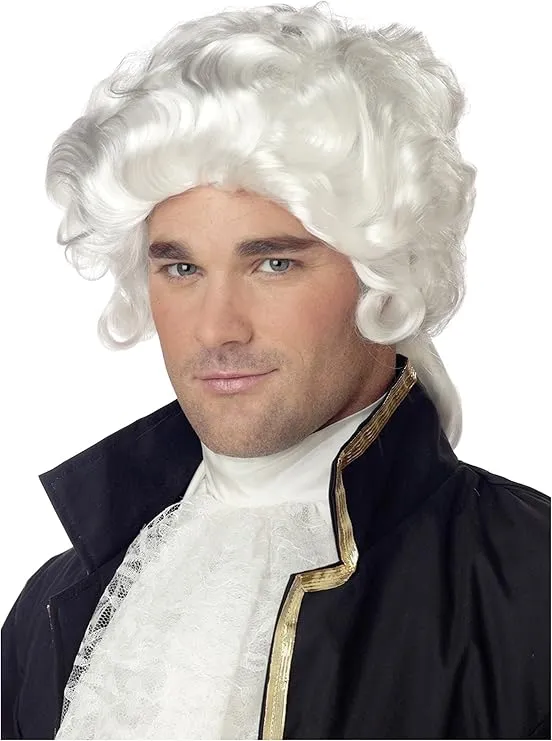California Costumes Men's Colonial Man Wig, White, One Size