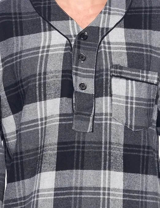 Ashford & Brooks Mens Flannel Long Sleeve Sleep Nightshirt