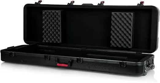 Gator Cases Molded Flight Case for Slim 88-Note Keyboards with TSA Approved Locking Latches and Recessed Wheels; (GTSA-KEY88SL)