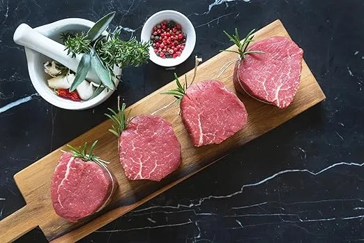 New York Steak & Seafood Frozen Fillet Mignons - USDA Choice Angus Filet Mignon - Handcut and Trimmed Frozen Fillet Mignon Steak (4 Fillet Mignons, 6oz.)
